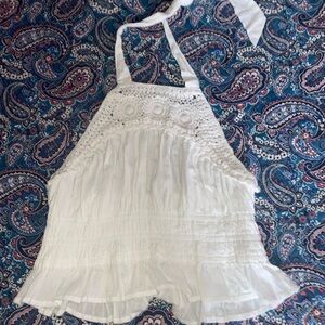 Lucky Brand White Crochet Crop Top